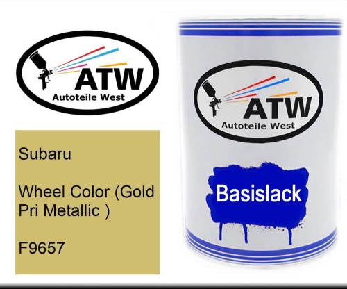 Subaru, Wheel Color (Gold Pri Metallic ), F9657: 500ml Lackdose, von ATW Autoteile West.